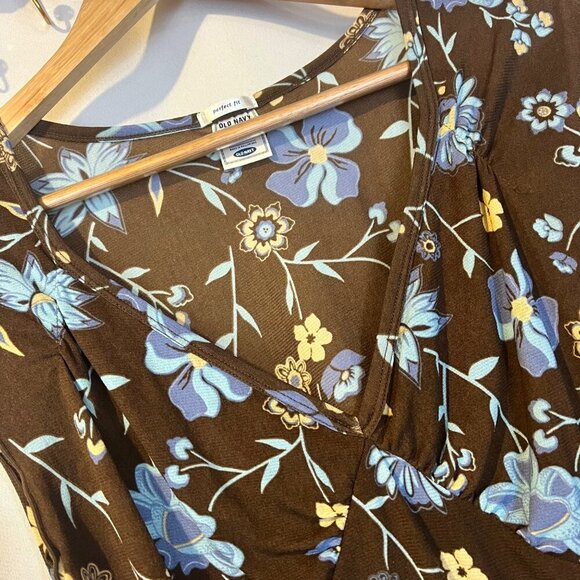 Vintage Old Navy Y2K Sheer Babydoll Top XL Brown Fairy Whimsigoth Fairycore - Picture 6 of 6